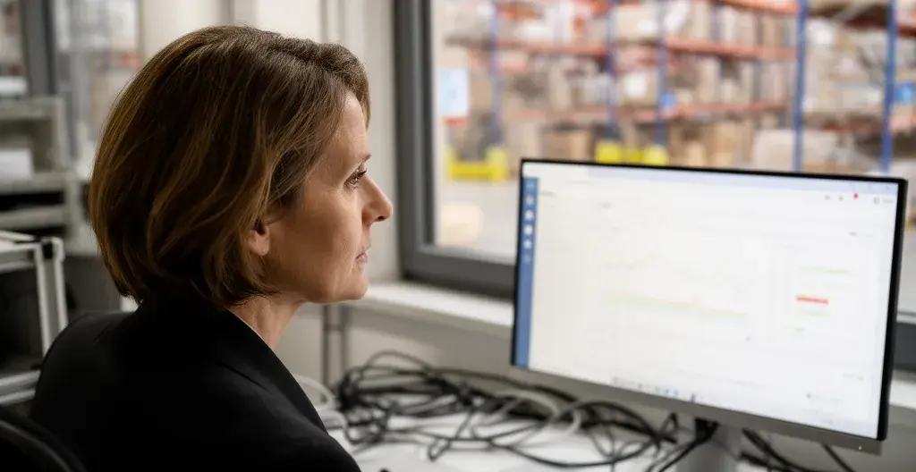 Responsable d'entreprise consultant tableau de bord énergétique sur écran